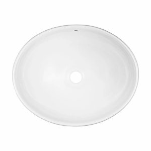 Cuba de Banheiro Lou&ccedil;a Apoio Oval 41 cm (Bari Branca)