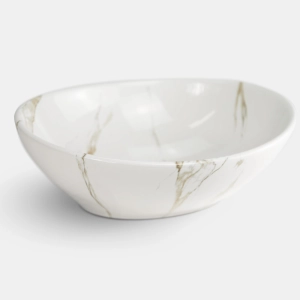 Cuba de Banheiro Lou&ccedil;a Apoio Oval 41 cm (Bari M&aacute;rmore Carrara)