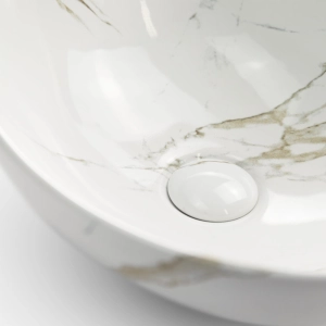 Cuba de Banheiro Lou&ccedil;a Apoio Oval 41 cm (Bari M&aacute;rmore Carrara)