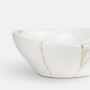 Cuba de Banheiro Lou&ccedil;a Apoio Oval 41 cm (Bari M&aacute;rmore Carrara)