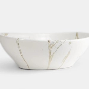 Cuba de Banheiro Lou&ccedil;a Apoio Oval 41 cm (Bari M&aacute;rmore Carrara)