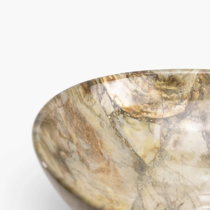 Cuba de Banheiro Lou&ccedil;a Apoio Oval 41 cm (Bari M&aacute;rmore &Ocirc;nix Marrom)