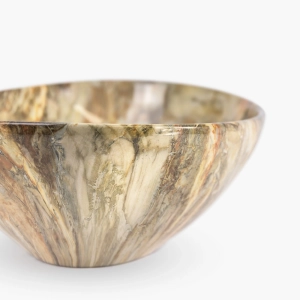 Cuba de Banheiro Lou&ccedil;a Apoio Oval 41 cm (Bari M&aacute;rmore &Ocirc;nix Marrom)