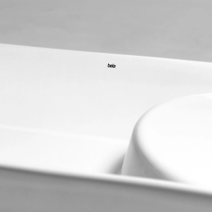 Cuba de Banheiro Louça Apoio Oval com Mesa Lateral 72 cm (Terni Branca)