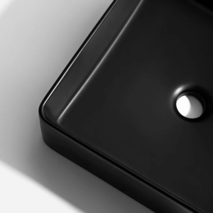 Cuba de Banheiro Louça Apoio Quadrada 36 cm (Pienza Preta)