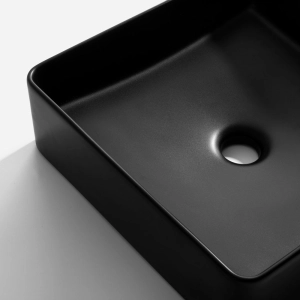 Cuba de Banheiro Louça Apoio Quadrada 36 cm (Pienza Preta)