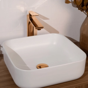 Cuba de Banheiro Louça Apoio Quadrada 39 cm (Treviso Branca Fosca)