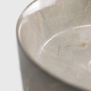 Cuba de Banheiro Lou&ccedil;a Apoio Redonda 31 cm (Zara M&aacute;rmore Bronze Armani)