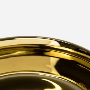 Cuba de Banheiro Lou&ccedil;a Apoio Redonda 36 cm (Porto Dourada Met&aacute;lica)