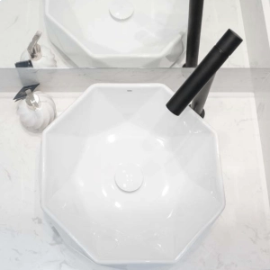 Cuba de Banheiro Louça Apoio Redonda 42 cm (Murano Branca)