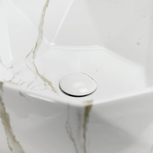 Cuba de Banheiro Lou&ccedil;a Apoio Redonda 42 cm (Murano M&aacute;rmore Carrara)