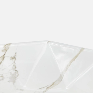 Cuba de Banheiro Lou&ccedil;a Apoio Redonda 42 cm (Murano M&aacute;rmore Carrara)