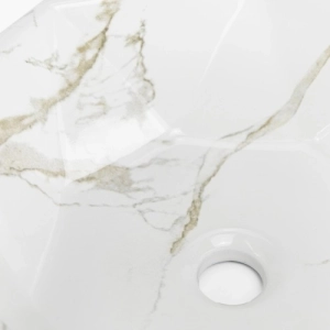 Cuba de Banheiro Lou&ccedil;a Apoio Redonda 42 cm (Murano M&aacute;rmore Carrara) - Outlet