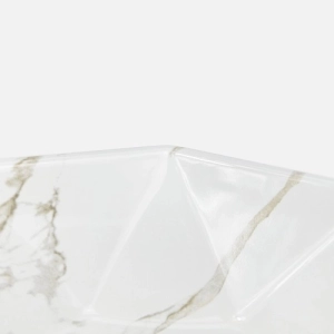 Cuba de Banheiro Lou&ccedil;a Apoio Redonda 42 cm (Murano M&aacute;rmore Carrara) - Outlet