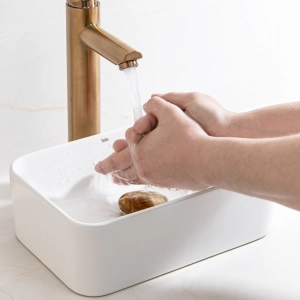 Cuba de Banheiro Louça Apoio Retangular 30 cm (Ádria Branca)