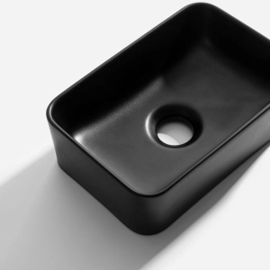 Cuba de Banheiro Lou&ccedil;a Apoio Retangular 30 cm (&Aacute;dria Preta)