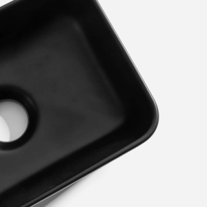 Cuba de Banheiro Lou&ccedil;a Apoio Retangular 30 cm (&Aacute;dria Preta)