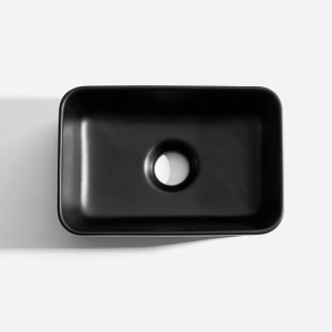 Cuba de Banheiro Lou&ccedil;a Apoio Retangular 30 cm (&Aacute;dria Preta)