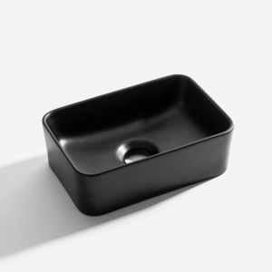 Cuba de Banheiro Lou&ccedil;a Apoio Retangular 30 cm (&Aacute;dria Preta)