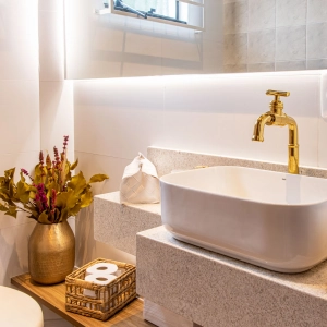 Cuba de Banheiro Lou&ccedil;a Apoio Retangular 40 cm (Maia Branca)