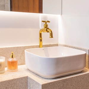 Cuba de Banheiro Lou&ccedil;a Apoio Retangular 40 cm (Maia Branca)