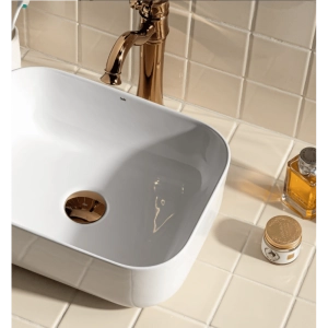 Cuba de Banheiro Lou&ccedil;a Apoio Retangular 40 cm (Maia Branca)