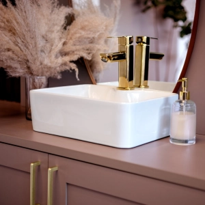 Cuba de Banheiro Lou&ccedil;a Apoio Retangular 40 cm (Sintra Branca)