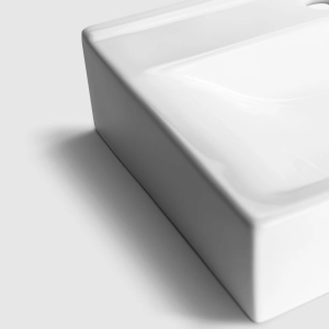 Cuba de Banheiro Lou&ccedil;a Apoio Retangular 45 cm (Salerno Branca)