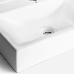Cuba de Banheiro Lou&ccedil;a Apoio Retangular 45 cm (Salerno Branca)