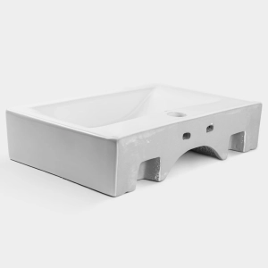 Cuba de Banheiro Lou&ccedil;a Apoio Retangular 45 cm (Salerno Branca)