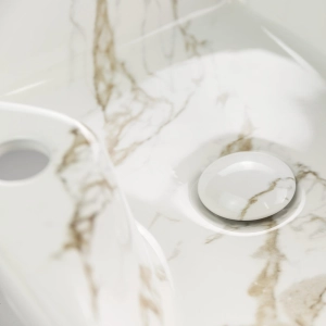 Cuba de Banheiro Lou&ccedil;a Semi Encaixe 48 cm (Sic&iacute;lia M&aacute;rmore Carrara)