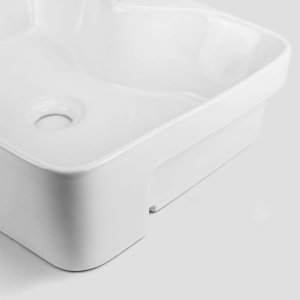 Cuba de Banheiro Louça Semi Encaixe Retangular 48 cm (Sicília Branca)