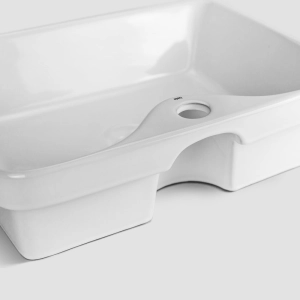 Cuba de Banheiro Louça Semi Encaixe Retangular 48 cm (Sicília Branca)