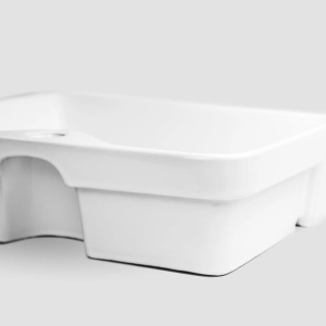Cuba de Banheiro Louça Semi Encaixe Retangular 48 cm (Sicília Branca)