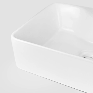 Cuba de Banheiro Louça Semi Encaixe Retangular 48 cm (Sicília Branca)