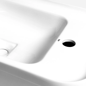 Cuba de Banheiro Lou&ccedil;a Sobrepor com Mesa Lateral 55 cm (Toulon Branca)