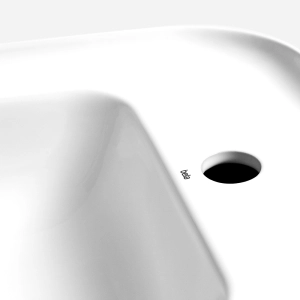 Cuba de Banheiro Lou&ccedil;a Sobrepor com Mesa Lateral 55 cm (Toulon Branca)