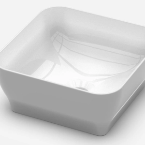 Cuba de Banheiro Lou&ccedil;a Apoio Quadrada 31 cm (Tassa Branca)