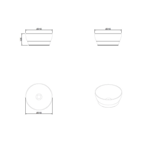 Cuba de Banheiro Lou&ccedil;a Apoio Redonda 31 cm (Tassa Branca)