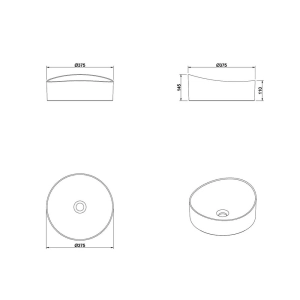 Cuba de Banheiro Lou&ccedil;a Apoio Redonda 38 cm (Lunna Branca)