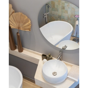 Cuba de Banheiro Lou&ccedil;a Apoio Redonda 40 cm (Lagos Branca)