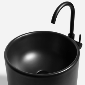 Cuba de Banheiro Lou&ccedil;a Piso Redonda 41 cm (Bragan&ccedil;a Preta)