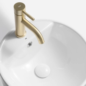 Cuba de Banheiro Lou&ccedil;a Piso Redonda com Mesa 41 cm (Toledo Branca)