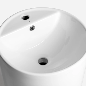 Cuba de Banheiro Lou&ccedil;a Piso Redonda com Mesa 41 cm (Toledo Branca)