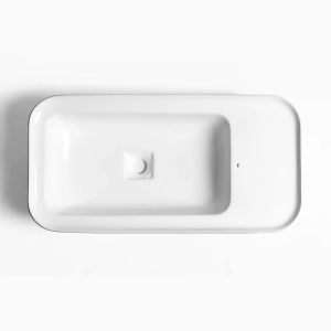 Cuba de Banheiro Louça Sobrepor com Mesa Lateral 75 cm (Arles Branca)