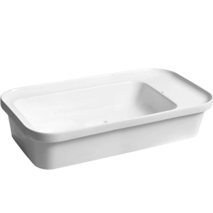 Cuba de Banheiro Louça Sobrepor com Mesa Lateral 75 cm (Arles Branca)