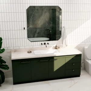 Cuba de Banheiro Louça Sobrepor com Mesa Lateral 75 cm (Arles Branca)