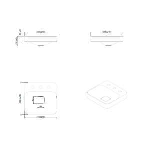 Cuba de Banheiro Louça Sobrepor Quadrada 03 Furos 38 cm (Blenda Branca)