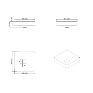 Cuba de Banheiro Lou&ccedil;a Sobrepor Quadrada 38 cm (&Aacute;gata Branca)