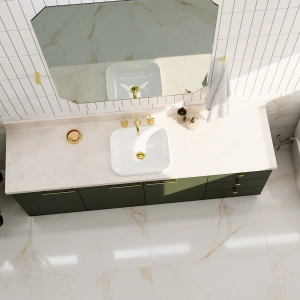 Cuba de Banheiro Lou&ccedil;a Sobrepor Retangular 43 cm (Foggia Branca)